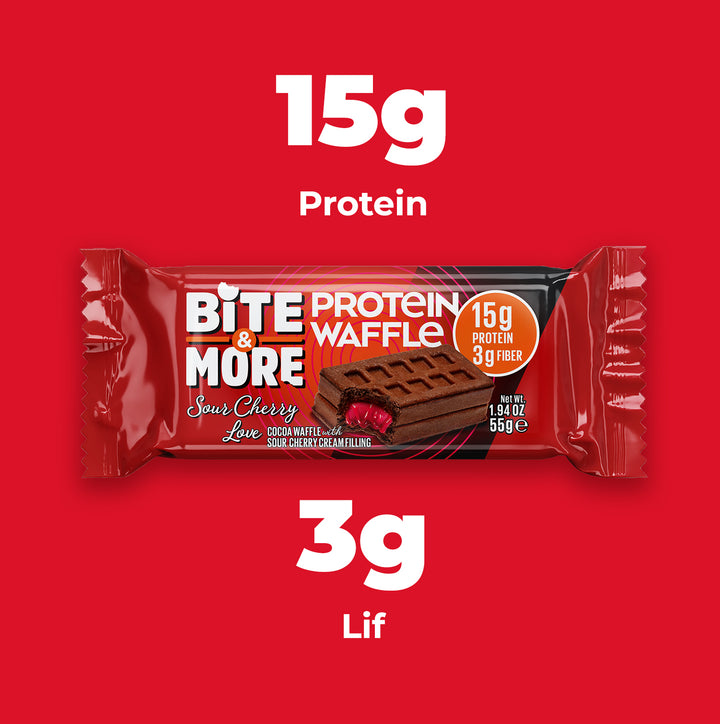Protein Waffle - Vişneli (55g x 12 Adet) (B2B)