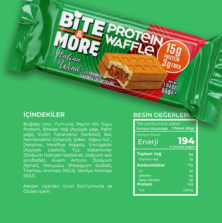 Protein Waffle - Tiramisu (55g x 12 Adet) (B2B)
